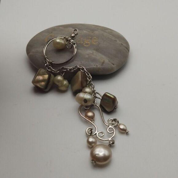Elegant femme freshwater pearl dangle necklace pendant - Picture 2 of 2